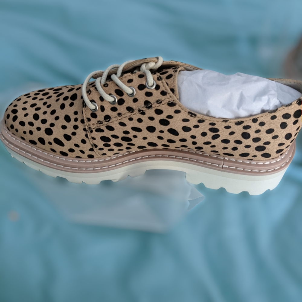 Dolce Vita Tan and Black Spotted Flats